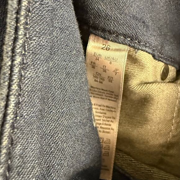 Spanx Signature Straight Side Zip Dark Blue Wash Jeans Size 26 32” EUC 338 - Picture 10 of 11